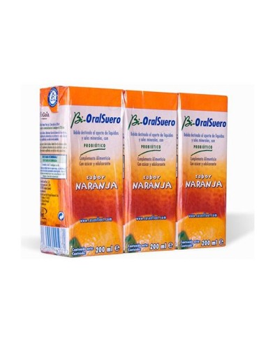 Bi-oralsuero sabor naranja pack 3x200ml