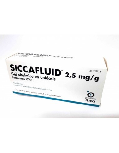 Siccafluid 2.5mg/g gel oftálmico 60 monodosis