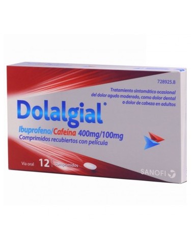 Dolalgial ibuprofeno/cafeina 400mg/100mg 12 comprimidos