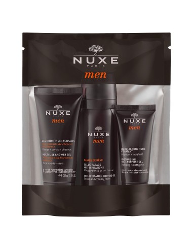 Nuxe men kit de viaje (gel de ducha + crema facial+espuma afeitar)